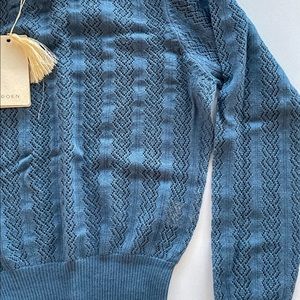 Doen Pointelle sweater - light weight knit NWT